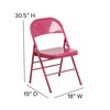 Flash Furniture Fuchsia Folding Chair HF3-FUCHSIA-GG