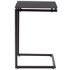 Flash Furniture Square End Table, Metal, Black Glass, Burbank, 15.5" W, 15.5" L, 23.75" H, Glass Top, Clear HG-112337-GG