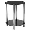 Flash Furniture Round End Table, 15.75" W, 15.75" L, 19.5" H, Glass Top, Clear HG-112348-GG