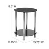 Flash Furniture Round End Table, 15.75" W, 15.75" L, 19.5" H, Glass Top, Clear HG-112348-GG