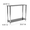 Flash Furniture Rectangle Console Table, Riverside, Black Glass, 35.5" W X 11.75" L X 29.75" H, Glass, Clear HG-112350-GG