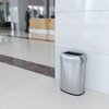 Hls Commercial 13 gal Oval Trash Can, Silver, Stainless Steel HLS13STV