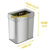 Hls Commercial 16 gal Rectangular Trash Can, Silver, Stainless Steel HLS16UOT