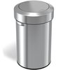 Hls Commercial 17 gal Round Round Swing Top Trash Can, Stainless Ste, Silver, Stainless Steel HLS17FTS
