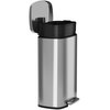 Hls Commercial 8 gal Trash Can, Silver, Stainless Steel HLSS08R