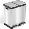 Hls Commercial 16 gal Trash Can, Silver, Stainless Steel HLSS16R