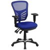 Flash Furniture Executive Chair, Mesh, 23- Height, Adjustable Padded, Blue HL-0001-BL-GG