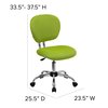 Flash Furniture Task Chair, 17-1/4" to 21", Apple Green H-2376-F-GN-GG