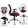 Flash Furniture Foam Task Chair, 18" to 22", Fixed Arms, Burgundy H-8369F-ALL-BY-GG