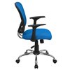 Flash Furniture Mesh Task Chair, 22-, Adjustable, Back, Seat: Blue; Frame: Gray H-8369F-BL-GG