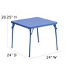 Flash Furniture Square Folding Table, 24" W X 24" L X 20.25" H, Vinyl, Blue JB-10-CARD-GG