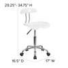 Flash Furniture Contemporary Chair, 20-1/4" to 25-3/4", White LF-214-WHITE-GG