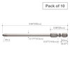 Vessel Power Bit 1/4" Hex Ab, +2x4.5x100H, PK10 MAB16P245100H