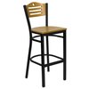 Flash Furniture Blk Bar Table, Square w/Black Seats, 30", 30" W, 30" L, 42" H, Laminate Top, Wood Grain MD-0019-GG