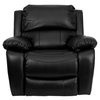 Flash Furniture Contemporary Chair, Leather, 21" Height, Fixed Arms, Black MEN-DA3439-91-BK-GG