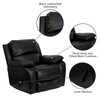 Flash Furniture Contemporary Chair, Leather, 21" Height, Fixed Arms, Black MEN-DA3439-91-BK-GG