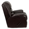 Flash Furniture Contemporary Chair, Leather, 21-1/2" Height, Fixed Arms, Brown MEN-DSC01078-BRN-GG
