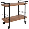 Flash Furniture Kitchen Bar Cart, Castleberry Rustic Wood NAN-JH-17107-GG