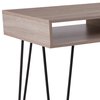 Flash Furniture Rectangle Computer Table, Black, Metal, Legs, Oak, 43.25" X 21.5" X 30", Laminate Top, Wood Grain NAN-JH-1758-GG