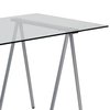 Flash Furniture Computer Desk, 27-1/2" D, 55.063" W, 28-1/2" H, Clear/Chrome, Metal, Table Top: Glass NAN-JN-2119-GG