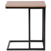 Flash Furniture Rectangle Side Table, Black Metal, Cantilever Base, 19" W, 13.5" L, 22" H, Laminate Top, Wood Grain NAN-ST6819-GG