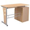 Flash Furniture Maple Desk with Three Drawer Pedestal an NAN-WK-008-MP-GG