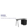 Flash Furniture Computer Desk, 23-1/2" D X 47-1/4" W X 29-1/2" H, Black, Iron, Table Top: Glass NAN-WK-021A-GG
