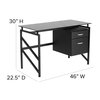 Flash Furniture Glass Desk, 22-1/2" D X 46" W X 30" H, Black, Metal, Table Top: Glass NAN-WK-036-GG