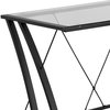 Flash Furniture L Shaped Desk, 56" D, 79" W, 29-3/4" H, Clear/Black, Metal, Table Top: Glass NAN-WK-096-GG