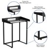 Flash Furniture Contemporary Desk, 18" D, 27.5 W, 32.25 H, Clear/Black, Glass, Metal NAN-YLCD1233-GG