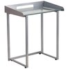 Flash Furniture Contemporary Desk, 18" D, 27.5 W, 32.25 H, Clear/Silver, Glass, Metal NAN-YLCD1234-GG