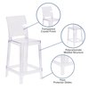 Flash Furniture Square Back Ghost Stool OW-SQUAREBACK-24-GG