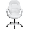 Flash Furniture Metal Contemporary Chair, 18-1/2" to 20-3/4", Fixed Arms, White QD-5058M-WHITE-GG