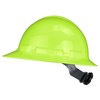 Radians Full Brim Hard Hat, Type 1, Class E, Ratchet (4-Point), Hi-Vis Green QHR4-GREEN-HV