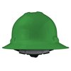 Radians Full Brim Hard Hat, Type 1, Class E, Ratchet (6-Point), Green QHR6-GREEN
