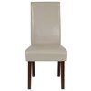 Flash Furniture Beige LeatherSoft Parsons Chair with Mahogany Legs QY-A37-9061-BGL-GG