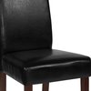 Flash Furniture Black LeatherSoft Parsons Chair with Mahogany Legs QY-A37-9061-BKL-GG