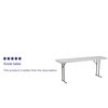 Flash Furniture Rectangle Training Table, 18 X 70.8 X 29, Metal, Plastic, Plastic: Polyethylene Top, Granite White RB-1872-GG