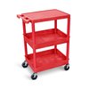 Luxor Flat Top and Tub Middle/Bottom Shelf Cart, 24" X 18" RDSTC211RD