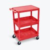 Luxor Flat Top and Tub Middle/Bottom Shelf Cart, 24" X 18" RDSTC211RD