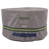 Duck Covers Soteria Grey RainProof Patio Round Ottoman Cover, 32"x32" ROT3118