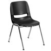 Flash Furniture Stack Chair, Chrome Frame, Black, 14" RUT-14-BK-CHR-GG