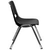 Flash Furniture Stack Chair, Chrome Frame, Black, 16" RUT-16-BK-CHR-GG