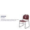 Flash Furniture Burgundy Plastic Sled Stack Chair RUT-188-BY-GG