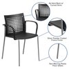 Flash Furniture Stack Chair, Plastic, Black, 30" H RUT-1-BK-GG