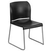 Flash Furniture Black Plastic Sled Stack Chair RUT-238A-BK-GG