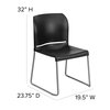 Flash Furniture Black Plastic Sled Stack Chair RUT-238A-BK-GG