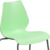 Flash Furniture Stack Chair, Plastic, Green w/Silver Frame RUT-288-GREEN-GG