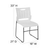 Flash Furniture Stack Chair, White Plastic, Sled Base RUT-2-WH-GG