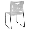 Flash Furniture Stack Chair, White Plastic, Sled Base RUT-2-WH-GG